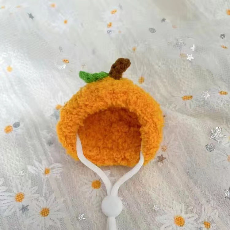 Wholesale plush cute small hat photography props handmade crocheted pet wool hat Winter Mini